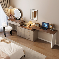 Meuble de chambre à coucher en gros, nouvelle conception, commode de luxe avec miroir LED, grande commode de rangement, table de maquillage