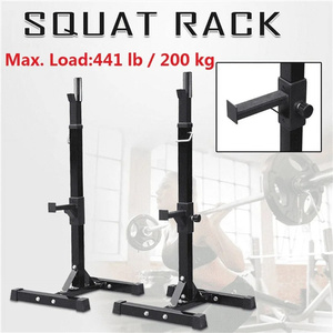 Có thể điều chỉnh <span class=keywords><strong>Squat</strong></span> giá tiêu chuẩn Barbell giá thép ngồi xổm đứng băng ghế dự bị Báo Chí - Product Image 2
