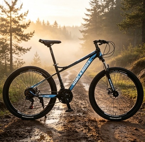 Bicicletta da <span class=keywords><strong>Montagna</strong></span> 24-26 Pollici in Acciaio ad Alto Tenore <span class=keywords><strong>di</strong></span> Carbonio, Telaio Robusto, Freni a Disco, per Escursioni in Collina e nel <span class=keywords><strong>Bosco</strong></span> - Product Image 2