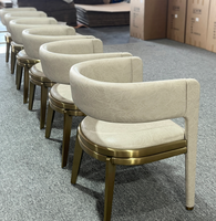 Chaise de salle à manger de luxe italienne, chaise moderne simple avec dossier rembourré pour la maison et l'hôtel