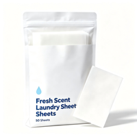 Feuilles de lessive OEM à la mousse moyenne, parfum linge frais, détachantes, emballage personnalisé, 40 feuilles