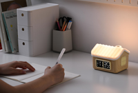 Horloge intelligente LED rechargeable USB 2025 pour enfants avec base E27, design moderne, machine à bruit blanc, intensité réglable, en ABS, pour chambre à coucher