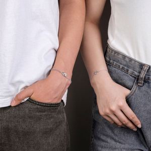 Dylam New Trending Wholesale Heart Shape <b>Men</b> Women <b>Bracelet</b> Unisex Natural <b>Beads</b> 925 Sterling Silver Couople <b>Bracelet</b> - Product Image 6