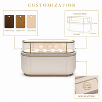 Table de présentation de bijoux sur mesure avec éclairage LED et vitrine en verre pour boutique de bijoux de marque, distributeur et design d'intérieur