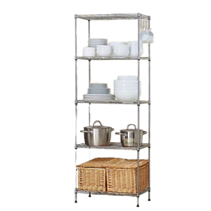 5-Layer Metal Non-Folding Kitchen <b>Rack</b> Standing Type Multilevel Storage for Microwave <b>Oven</b> Pot Bowl Seasoning Household Use - Product Image 1