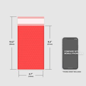 ZGCX Bưu Phẩm Bong Bóng Màu Đỏ Bóng Bưu Phẩm Bong Bóng Poly Màu Đỏ Bưu Phẩm Bong Bóng - Product Image 2