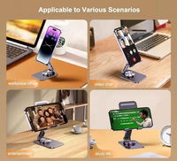 Support de téléphone métallique rotatif à 360 degrés, pliable, support de téléphone portable en aluminium pour iPad, support de tablette