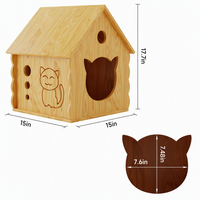 Maison pour chat en bois d'intérieur et d'extérieur, abri respirant pour animaux de compagnie, villa de repos universelle quatre saisons, nid pour chats