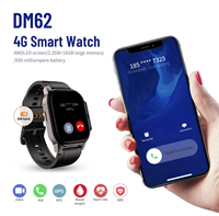 Jam Tangan Pintar DM62 Layar AMOLED Persegi 2,13 inci 4G dengan Wifi dan Kartu SIM Memori Eksklusif 4G 2GB + 32GB Mendukung OEM/OEM