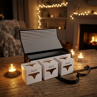 Boîte cadeau rigide avec ruban noir et blanc personnalisé, avec deux boîtes intérieures pour l'emballage de lingerie et de sous-vêtements