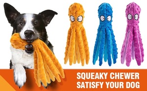 Usine Hot nouveau produit fabricant poulpe forme peluche grinçant mâcher jouets pour chiens - Product Image 5