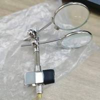Loupe à Double lentille en verre 10X-10X, Loupe à œil à boucle de bijoutier à Clip pour Loupe à lunettes