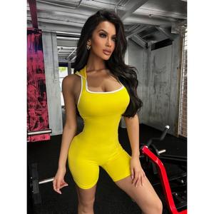 TY combinaison de sport sexy européenne et américaine combinaison magnifique dos taille en V pêche hanche à capuche sans couture combinaison de fitness - Product Image 6