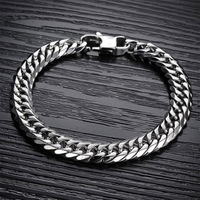 Bracelet en acier au titane fait à la main à la mode pour hommes Chaîne de fouet Vente en gros Bijoux grossiers avec pierre de quartz en acier inoxydable