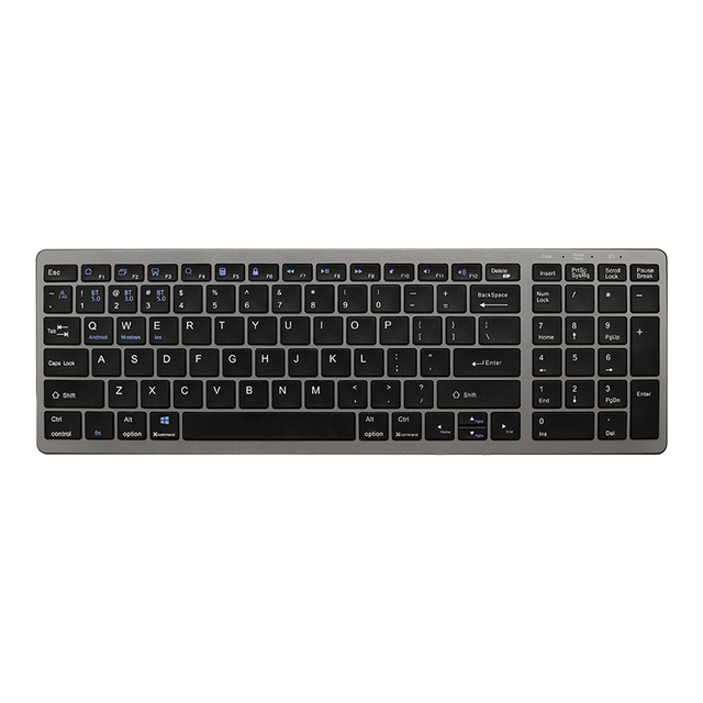 Ultra-Slim Full Size Wireless Keyboard Metal  Blue-tooth Rechargeable Keyboard with Number Pad