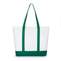 Sac fourre-tout en toile de coton écologique 16 oz avec fermeture épaule, taille et couleur personnalisables, motif lettres, design contrastant, polyvalent pour le shopping