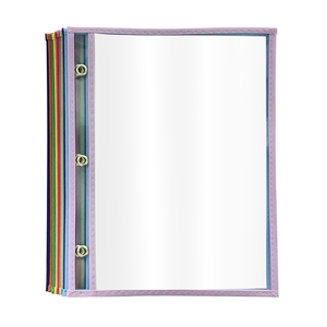 6 шт. в упаковке три отверстия многоразовые со стирающейся от маркера рукава магазин по продаже билетов держатели Пластиковые протекторы листа учитель поставки со стирающейся от маркера карманы