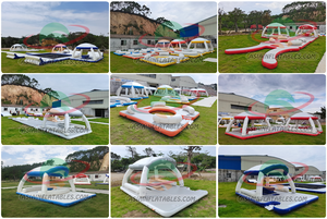 Plateforme flottante gonflable pour piscine, océan, lac, île flottante tropicale <span class=keywords><strong>Tahiti</strong></span> pour 6 personnes / Lit d'air gonflable pour fête - Product Image 5