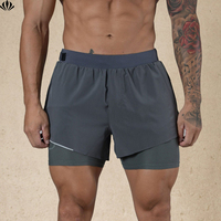 Short de compression d'entraînement 2 en 1 avec doublure pour hommes et logo personnalisé en gros