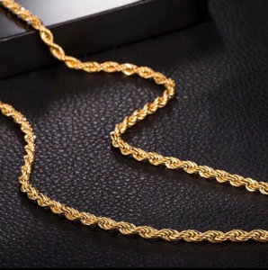 DUYIZHAO Collana a Catena Intrecciata Spessa in Acciaio Inox Placcato Oro 18K, <span class=keywords><strong>3mm</strong></span> 4mm, per Uomo e Donna - Product Image 6