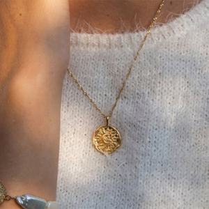 Collares de Plata de Ley <span class=keywords><strong>925</strong></span> en Oferta, Collares con Colgante Redondo de Sol y Luna, Collares de Clavícula para Mujeres y Niñas - Product Image 3