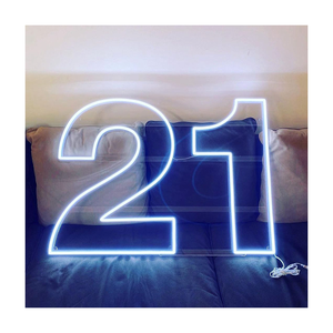 Winbo thả vận chuyển <span class=keywords><strong>LED</strong></span> Light up số nhỏ Neon chữ đứng khổng lồ Acrylic neon ánh sáng Chữ 3 FT 4 ft - Product Image 6