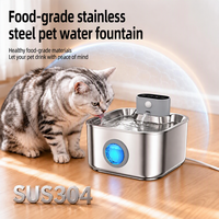 Nouvelle fontaine à eau pour animaux de compagnie en acier inoxydable carrée avec capteur infrarouge, circulation automatique, silencieuse pour chats et chiens