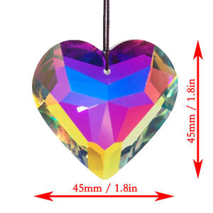 Pingente de cristal com prisma de coração pêssego luz pingente de decoração sol coletor prisma decoração suspensa arco-íris - Product Image 4
