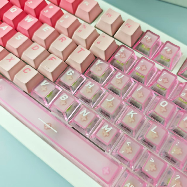 Sublimation PC Material Cherry Powder Personality Original Highly Customized Keyboard Four Sides Through 136 Keys China