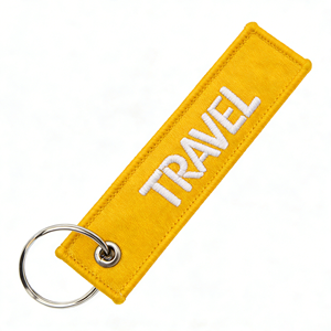 Custom Woven Fabric Keychain Embroidered Luggage Tag Rectangle Cloth <b>Key</b> <b>Ring</b> Travel <b>Bag</b> Accessory - Product Image 4