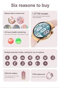 Reloj Inteligente para Mujer M11 2025, IP68, Carga Inalámbrica, Llamadas Bluetooth, NFC, Asistente de Voz con IA, Brújula, Correa de Cuero, Nuevo Smartwatch - Product Image 3