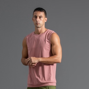 Coton Confortable Sans Manches Hommes Débardeurs Fitness Drop Arms Singlet Chemise Bodybuilding Workout Gym Chemises - Product Image 3