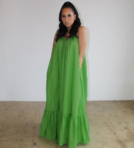 IStapromo Regalos Vestido Sexy para Mujer Talla Grande con Tirantes Colgantes, Vestido Plisado de Color Liso para Playa - Product Image 6