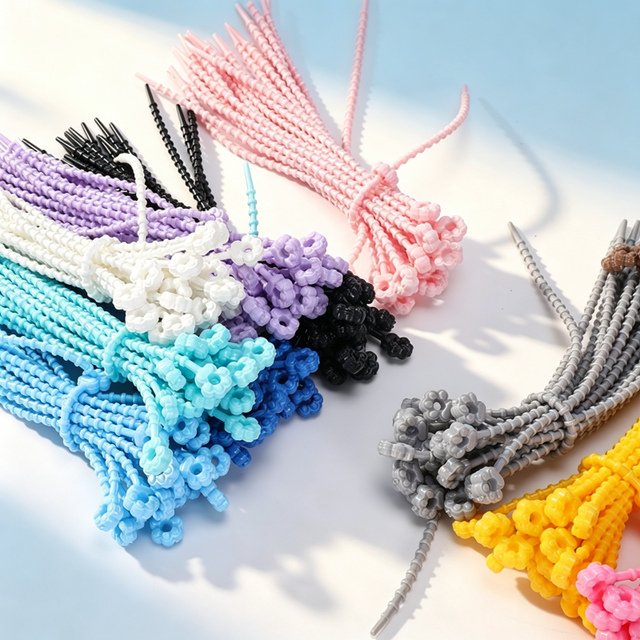 8.27in Colorful Reusable Silicone Zip Ties Self-Locking Tadpole Stretchable Data Cable Organizer Wrapper Packing Welcome Gifts