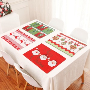 Festive Xmas Ornament Supplies Embroidered Creative <b>Placemats</b> for Household Dining Table Decoration - Product Image 4