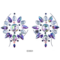 ELITES Bijoux de poitrine, autocollant de tatouage temporaire en strass pour la poitrine, pierres précieuses scintillantes pour le corps, autocollant de tatouage, décoration artistique corporelle