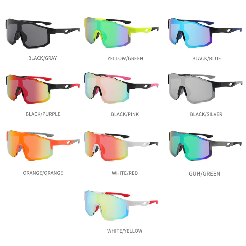 Big Lens Durable Ultra-light Frame fashion Sport Glasses mirrored outdoor sports Cycling Sunglasses For Men Women