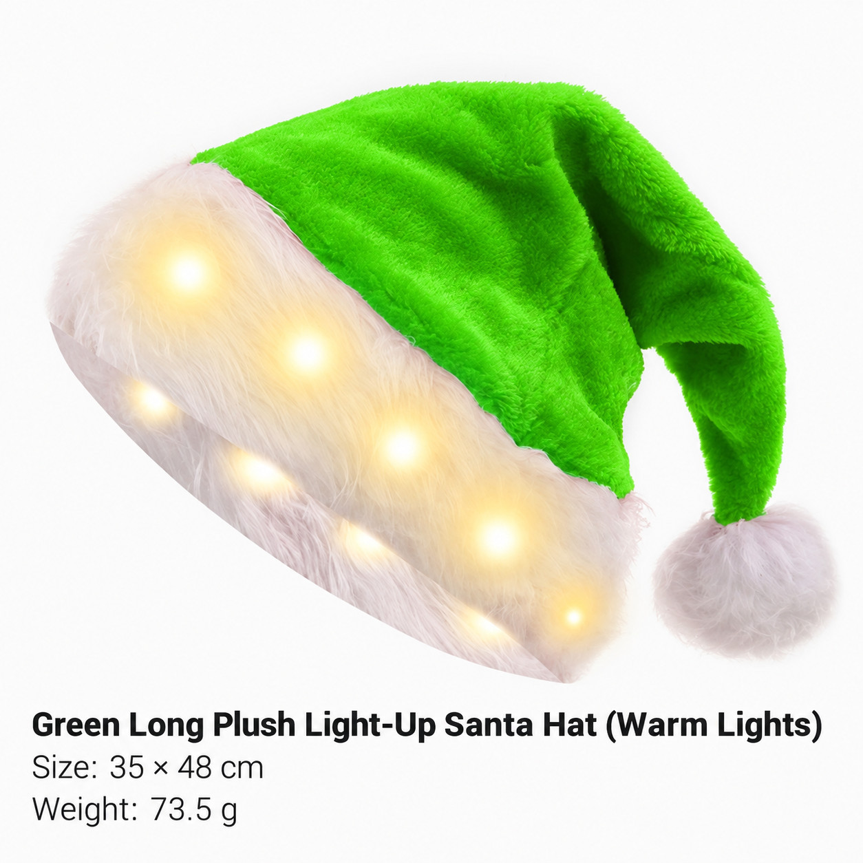 Chapeau de Noël émettant une lumière verte et chaude
