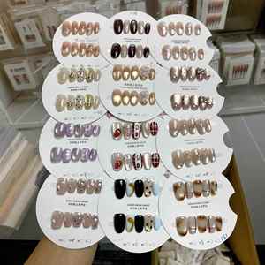 Faux ongles portables, faits main, style boutique, nouvelle collection printemps-<span class=keywords><strong>été</strong></span>, style Ins, vente chaude en direct, effet œil de chat, courts et mi-longs - Product Image 1