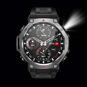 Montre connectée KT85, lumière puissante, étanche 5ATM, autonomie ultra-longue, corps entièrement métallique, fonction d'appel, mode multisports, montre connectée d'extérieur - Product Image 1