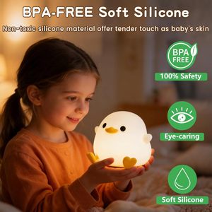 Veilleuse Canard Mignon <span class=keywords><strong>DoDo</strong></span>, Lampe Canard en Silicone Alimentaire Souple, Lumière de Chevet Dimmable pour Bébé, Enfants, Crèche, Rechargeable par USB - Product Image 3
