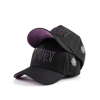 Gorra de Béisbol de Gamuza Personalizada de Fábrica BSCI, 5 Paneles de Algodón de Alta Calidad con Bordado 3D en Relieve y Forro de Satén