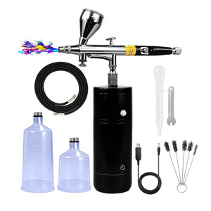 Ensemble d'aérographes électriques avec pompe à air, alimentation par gravité, double action, vitesse réglable, portable, pour travaux d'art, peinture de modèles, alimenté par USB - Product Image 5