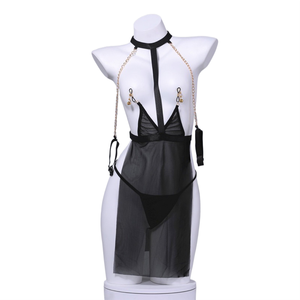 Lencería Sexy Ecológica, Delgada e Impermeable IPX7, Camisón de Tul con Tirantes y Cadena, Uniforme SM, Pijama de Tentación para Adultos - Product Image 1