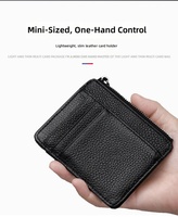 Dompet Kartu Kulit Anti RFID dengan Kantong Koin Ber-resleting Logo Kustom Dompet Tipis Bersertifikasi BSI Harga Grosir Pabrik