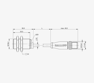 Sensor Analógico Inductivo B-ALLUFF BAW003T M18M-UAC48B-BP01,5-GS04-003 M18 de Montaje Empotrado para Medición de Posición - Product Image 2
