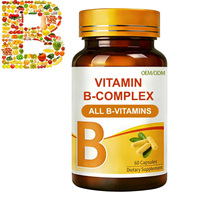 Capsules de Vitamine B Complexe Naturelles Personnalisées (B12, B6, B9) pour Adultes – 60 Comprimés pour l'Énergie, le Métabolisme, la Fonction Cérébrale et le Bien-être Quotidien