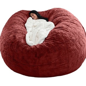 Sillones sin patas para sala de estar, cama, con espuma viscoelástica, piel de oveja, sherpa, cálidos, de peluche, con almacenamiento, tipo puf. - Product Image 6