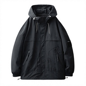 Chaqueta Cortavientos con Capucha para Hombre, Ligera, Impermeable, de Lona, para Primavera y Actividades al Aire Libre - Product Image 3