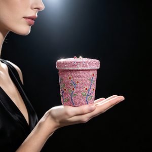 Sac à main de soirée rose en forme de pot de fleurs 3D, orné de strass floraux, sac à bandoulière pour femme, idéal pour mariage et fête - Product Image 1